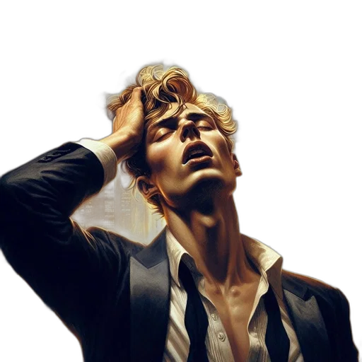 jacket, hair, face, umbrella, photorealistic, concept art, 3d render, oil painting transparent PNG cut-out