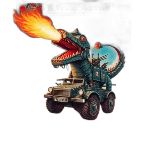 dragon, weapon, robot, car, concept art, fantasy art, pixel art, 3d render transparent PNG cut-out