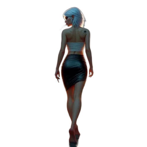 dress, robot, creature, concept art, 3d render, pixel art, fantasy art, neon lights transparent PNG cut-out