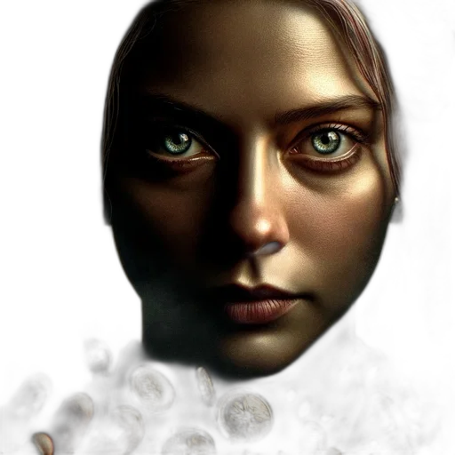 face, mask, robot, staff, photorealistic, fantasy art, concept art, 3d render transparent PNG cut-out