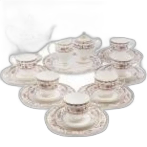 jewelry, crown, furniture, 3d render, fine, porcelain, tea, set transparent PNG cut-out