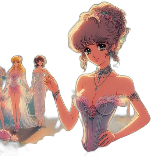 dress, concept art, anime, fantasy art, vaporwave, fire, beach, underwater transparent PNG cut-out