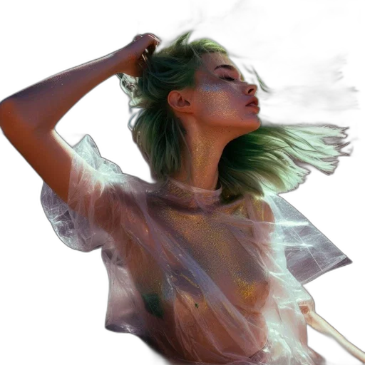 dress, dragon, hair, photorealistic, fantasy art, watercolor, concept art, fire transparent PNG cut-out
