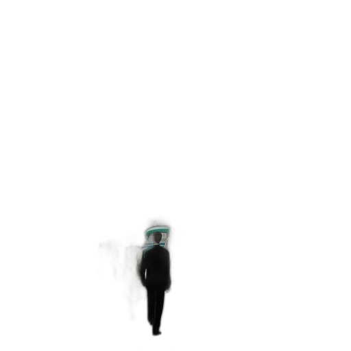 robot, hat, creature, face, pixel art, concept art, 3d render, vaporwave transparent PNG cut-out