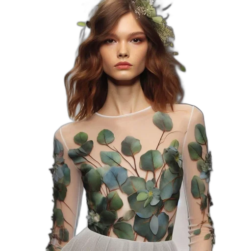dress, jewelry, crown, photorealistic, concept art, fantasy art, 3d render, earth tones transparent PNG cut-out