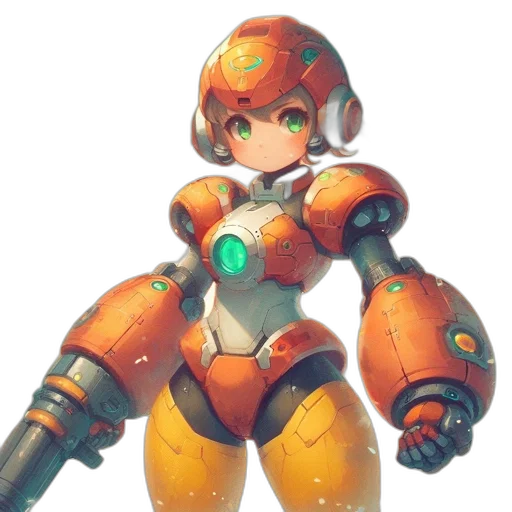 robot, weapon, concept art, 3d render, pixel art, anime, animated, figure transparent PNG cut-out