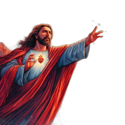 photorealistic, iconic, depiction, central, figure, likely, representing, jesus transparent PNG cut-out