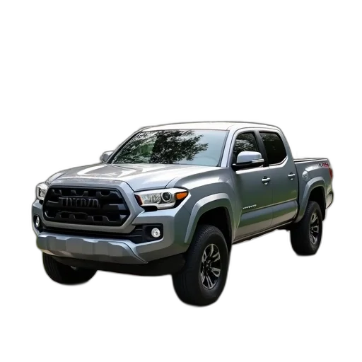car, photorealistic, 3d render, gray, pickup, truck, parked, driveway transparent PNG cut-out