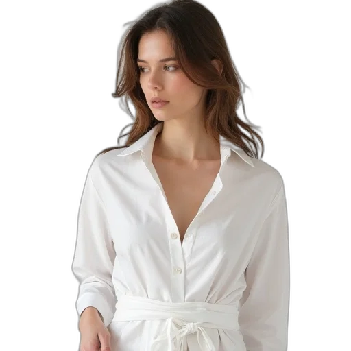 dress, jacket, model, wearing, white, wrap, shirt transparent PNG cut-out