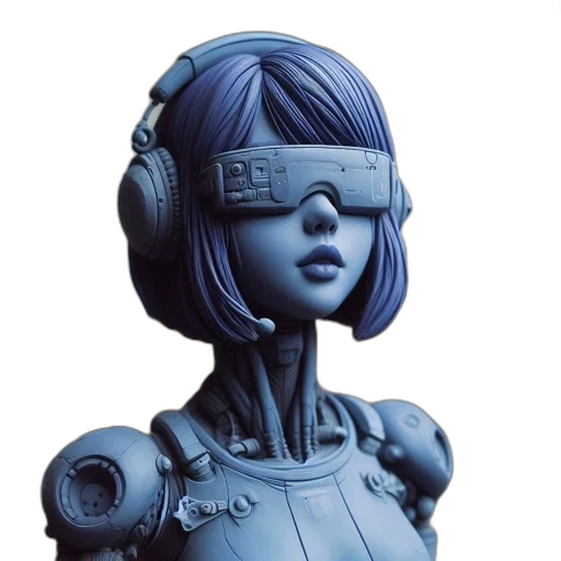 robot, mask, face, cyberpunk, concept art, 3d render, vaporwave, outer space transparent PNG cut-out