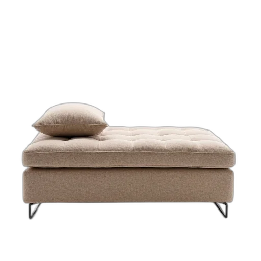 furniture, 3d render, earth tones, modern, tufted, rectangular, ottoman, mix transparent PNG cut-out
