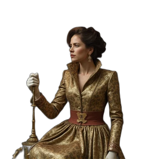 staff, dress, sword, crown, fantasy art, concept art, photorealistic, pixel art transparent PNG cut-out