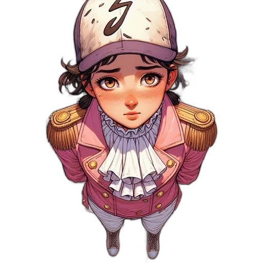 hat, staff, face, jacket, concept art, anime, watercolor, pixel art transparent PNG cut-out