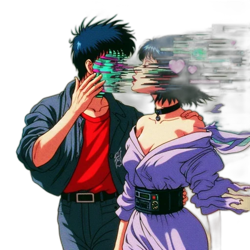 mask, dress, jacket, robot, vaporwave, cyberpunk, anime, concept art transparent PNG cut-out