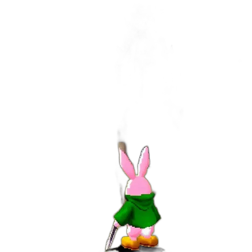 staff, weapon, animal, hat, 3d render, pixel art, concept art, cartoon transparent PNG cut-out