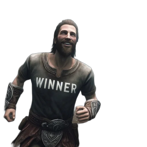 sword, weapon, 3d render, concept art, photorealistic, fantasy art, bearded, man transparent PNG cut-out