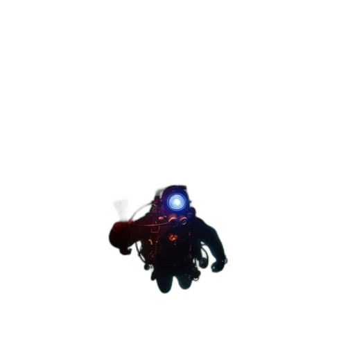 creature, robot, weapon, mask, concept art, 3d render, pixel art, cyberpunk transparent PNG cut-out