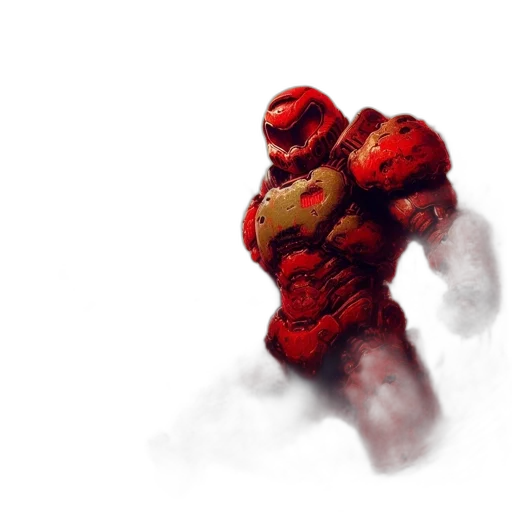 robot, weapon, creature, concept art, 3d render, comic book art, pixel art, red transparent PNG cut-out