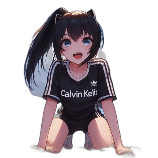 jacket, dress, creature, animal, anime, pixel art, vaporwave, cartoon transparent PNG cut-out