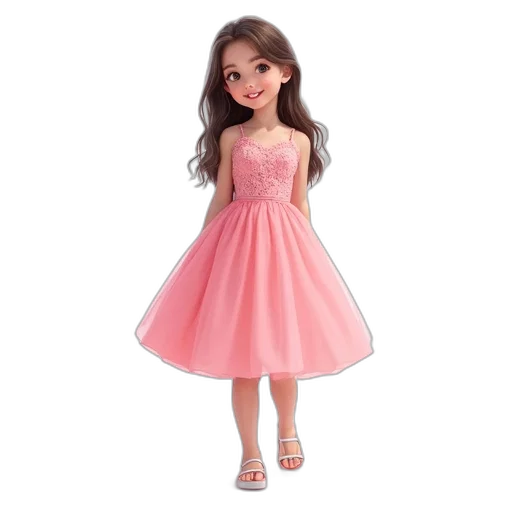 dress, photorealistic, 3d render, digital, illustration, young, girl, wearing transparent PNG cut-out