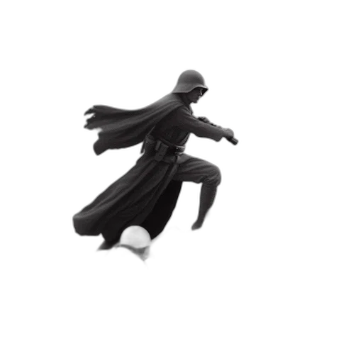 robot, staff, creature, weapon, 3d render, concept art, fantasy art, monochrome transparent PNG cut-out