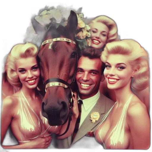 animal, photorealistic, group, women, man, gather, around, decorative transparent PNG cut-out