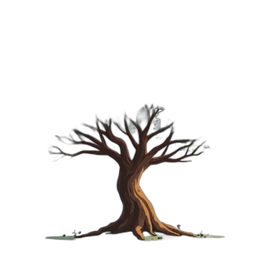 tree, staff, hair, crown, concept art, pixel art, fantasy art, 3d render transparent PNG cut-out