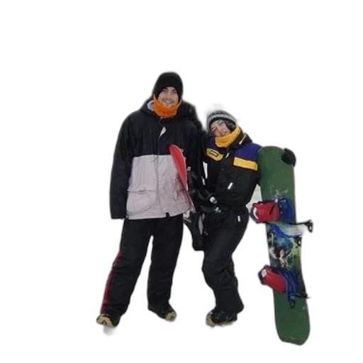 jacket, staff, snow, outer space, two, people, standing, their transparent PNG cut-out