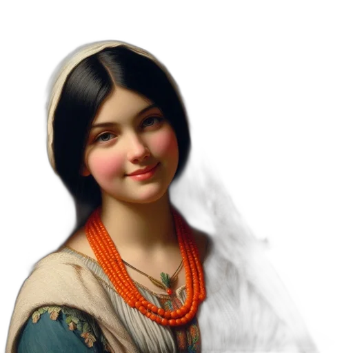 face, jewelry, dress, staff, photorealistic, oil painting, fantasy art, concept art transparent PNG cut-out