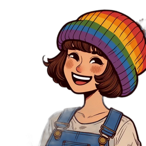 hat, cartoon, watercolor, concept art, pixel art, colorful, earth tones, animated transparent PNG cut-out