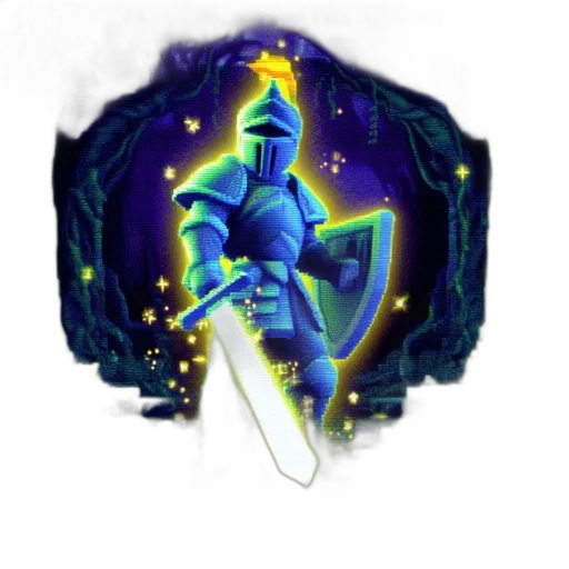 sword, staff, weapon, fantasy art, concept art, pixel art, 3d render, blue transparent PNG cut-out