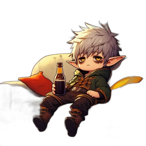 dragon, pixel art, fantasy art, concept art, anime, golden, elf-like, animated transparent PNG cut-out