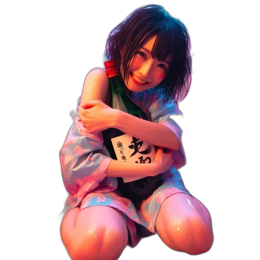 dress, jacket, face, photorealistic, concept art, oil painting, anime, neon lights transparent PNG cut-out