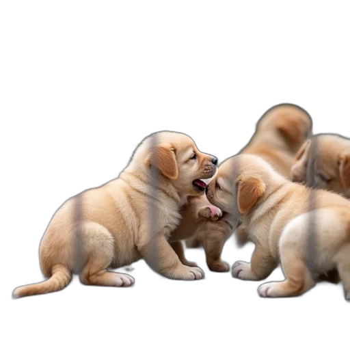 animal, food, photorealistic, 3d render, group, puppies, playing, together transparent PNG cut-out