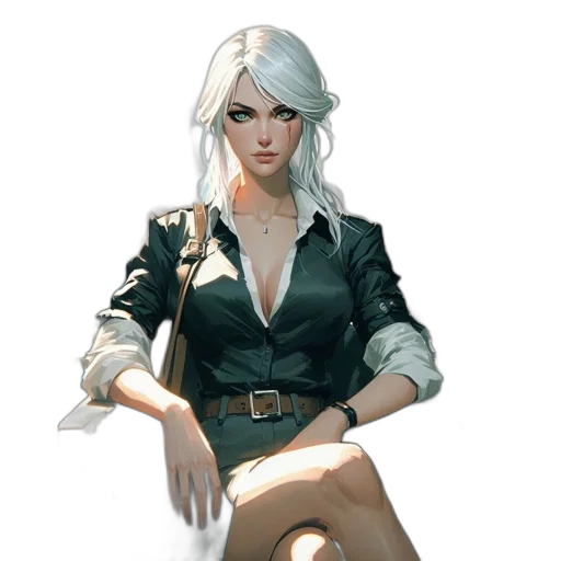 staff, jacket, dress, face, concept art, fantasy art, comic book art, pixel art transparent PNG cut-out