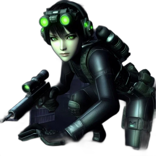 robot, weapon, concept art, 3d render, pixel art, cyberpunk, green, futuristic transparent PNG cut-out