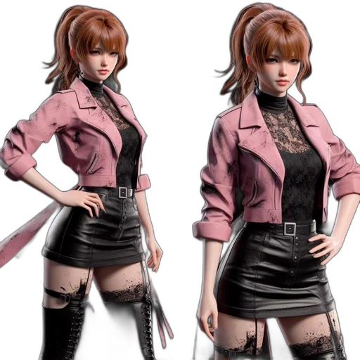 jacket, concept art, 3d render, cyberpunk, fantasy art, dark, monochrome, realistic transparent PNG cut-out