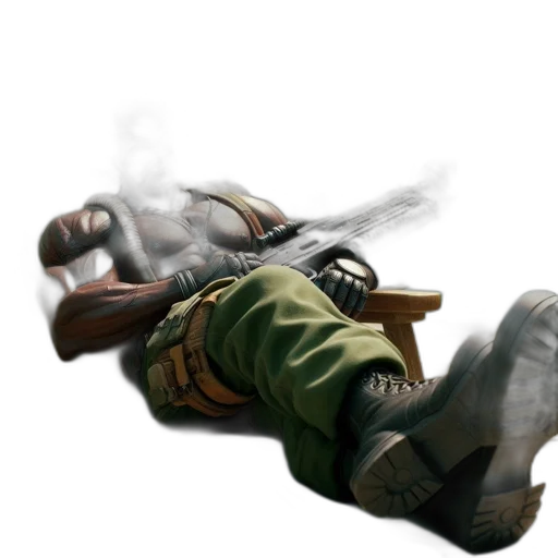weapon, jacket, robot, mask, concept art, photorealistic, 3d render, comic book art transparent PNG cut-out