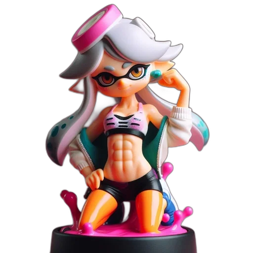 weapon, concept art, 3d render, vaporwave, 3d-rendered, female, figure, long transparent PNG cut-out