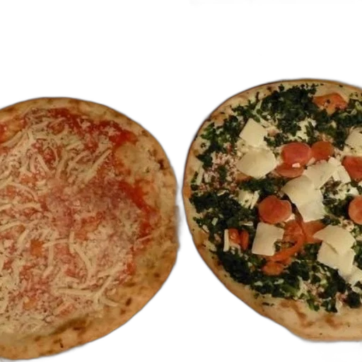 food, 3d render, two, homemade, pizzas, wooden, table, one transparent PNG cut-out