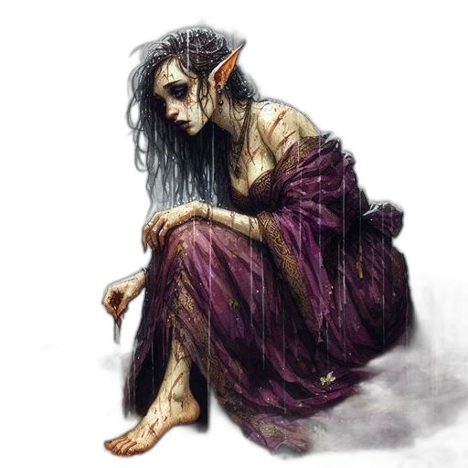 creature, face, fantasy art, concept art, watercolor, pixel art, dark, female transparent PNG cut-out