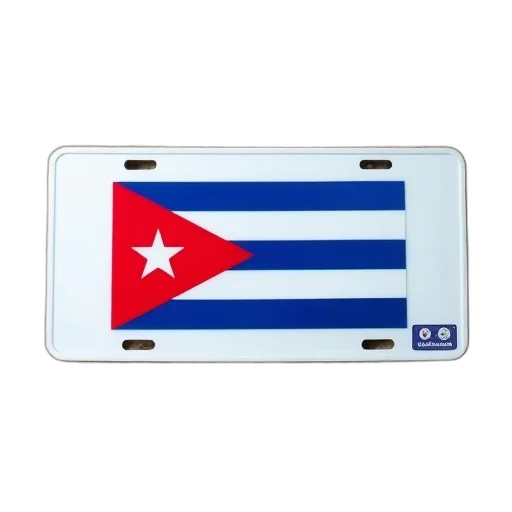 white, license, plate, blue, red, cuban, flag, design transparent PNG cut-out