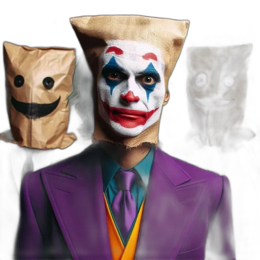 mask, face, concept art, comic book art, 3d render, photorealistic, dark, clown-like transparent PNG cut-out