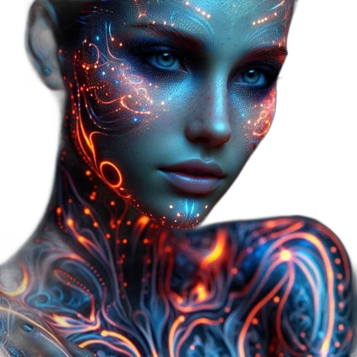 robot, face, jewelry, mask, fantasy art, cyberpunk, photorealistic, concept art transparent PNG cut-out
