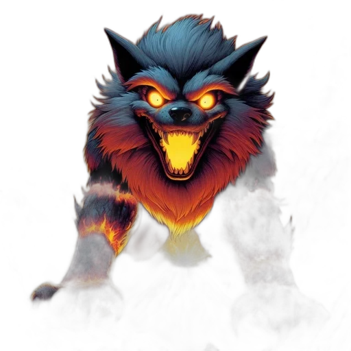creature, animal, staff, concept art, fantasy art, watercolor, pixel art, intimidating transparent PNG cut-out