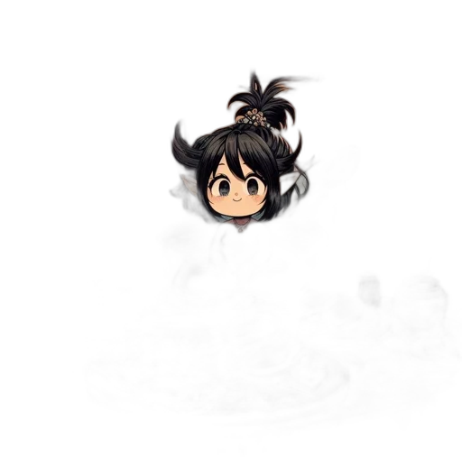hair, dragon, creature, staff, pixel art, anime, concept art, 3d render transparent PNG cut-out