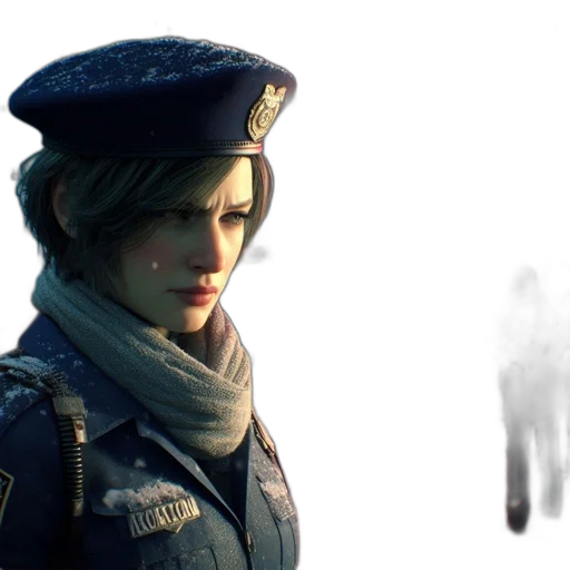 jacket, face, staff, weapon, concept art, photorealistic, 3d render, cyberpunk transparent PNG cut-out