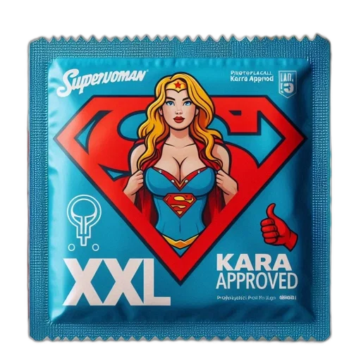 dress, packaged, condom, features, illustration, superwoman, superman, logo transparent PNG cut-out