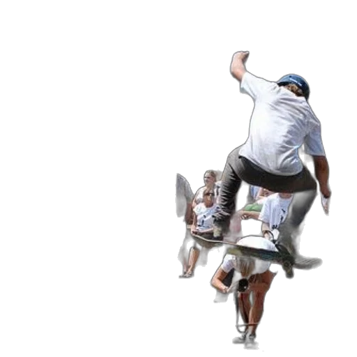 skateboarder, performs, trick, front, crowd transparent PNG cut-out