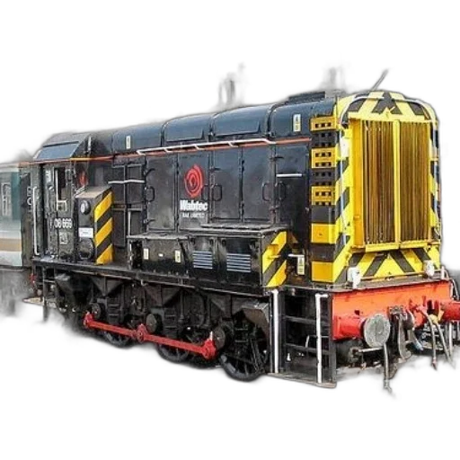 3d render, photorealistic, concept art, black, train, yellow, red, accents transparent PNG cut-out